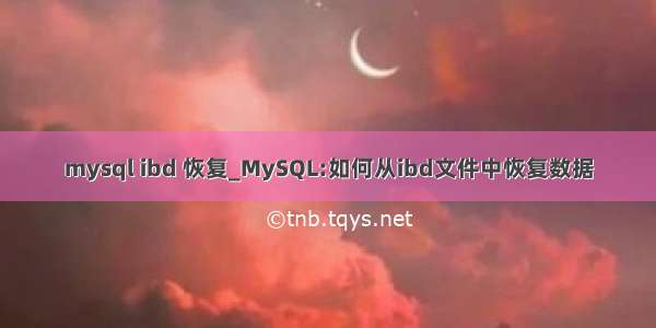 mysql ibd 恢复_MySQL:如何从ibd文件中恢复数据