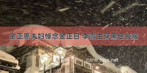 金正恩夫妇悼念金正日 李雪主穿黑色丧服