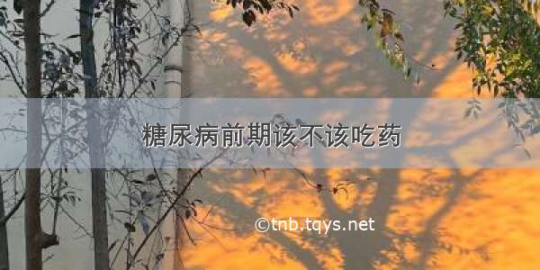 糖尿病前期该不该吃药