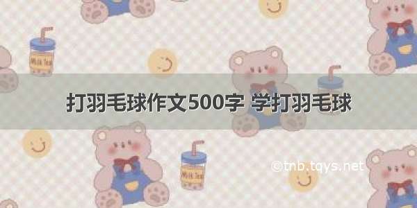 打羽毛球作文500字 学打羽毛球