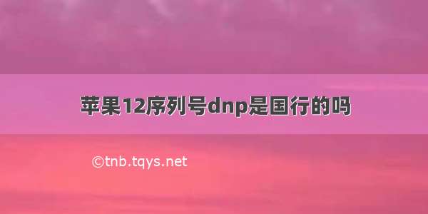 苹果12序列号dnp是国行的吗