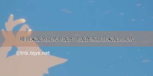 排骨米饭的做法电饭煲 电饭煲蒸排骨米饭的做法