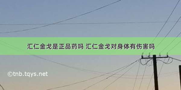 汇仁金戈是正品药吗 汇仁金戈对身体有伤害吗