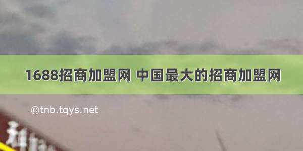 1688招商加盟网 中国最大的招商加盟网