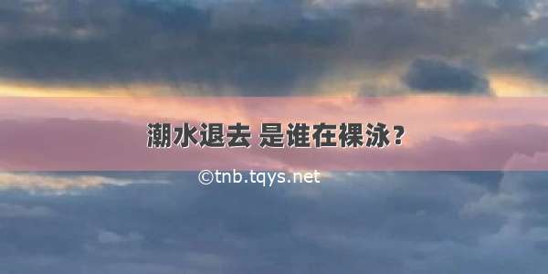 潮水退去 是谁在裸泳？