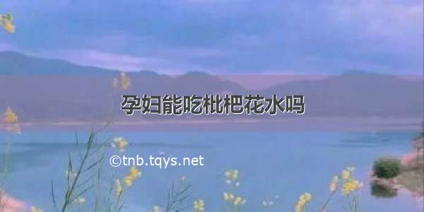 孕妇能吃枇杷花水吗