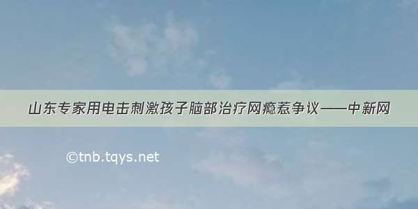 山东专家用电击刺激孩子脑部治疗网瘾惹争议——中新网