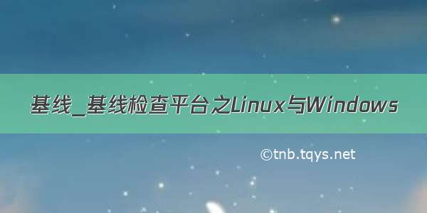 基线_基线检查平台之Linux与Windows