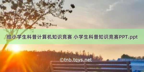 给小学生科普计算机知识竞赛 小学生科普知识竞赛PPT.ppt