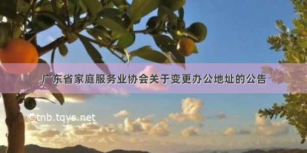 广东省家庭服务业协会关于变更办公地址的公告