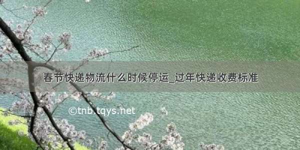 春节快递物流什么时候停运_过年快递收费标准