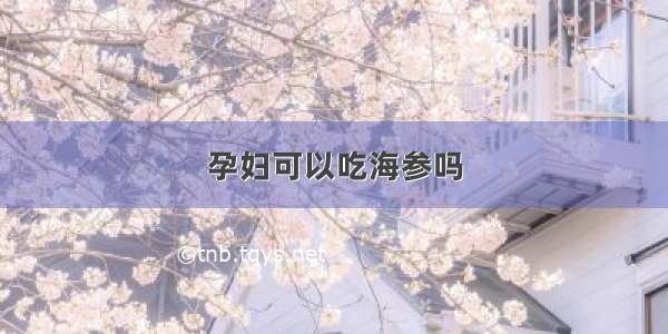 孕妇可以吃海参吗