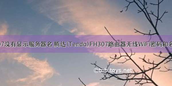 腾达fh307没有显示服务器名 腾达(Tenda)FH307路由器无线WiFi密码和名称设置