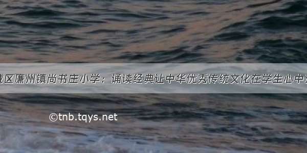 藁城区廉州镇尚书庄小学：诵读经典让中华优秀传统文化在学生心中升华