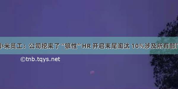 小米员工：公司挖来了“狼性”HR 开启末尾淘汰 10%涉及所有部门