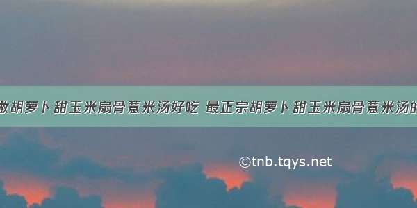 如何做胡萝卜甜玉米扇骨薏米汤好吃 最正宗胡萝卜甜玉米扇骨薏米汤的做法