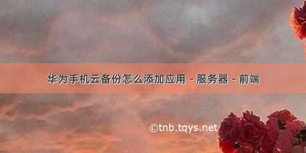 华为手机云备份怎么添加应用 – 服务器 – 前端