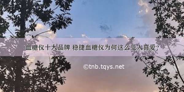 血糖仪十大品牌 稳捷血糖仪为何这么受人喜爱？