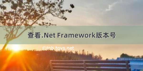 查看.Net Framework版本号