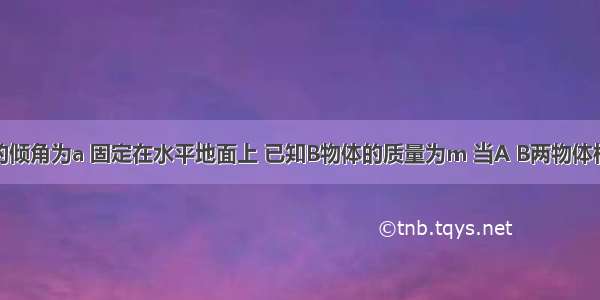 光滑斜面的倾角为a 固定在水平地面上 已知B物体的质量为m 当A B两物体相对静止一