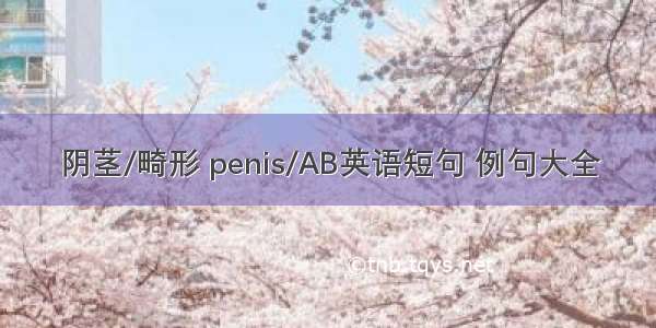 阴茎/畸形 penis/AB英语短句 例句大全