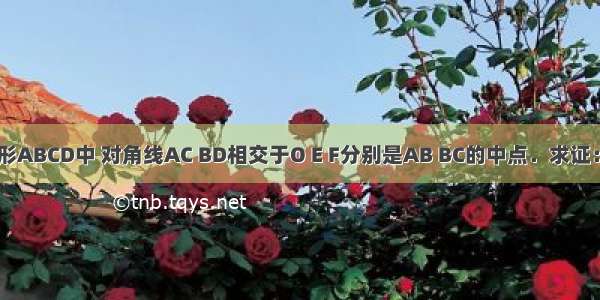 在如图菱形ABCD中 对角线AC BD相交于O E F分别是AB BC的中点．求证：OE=OF．