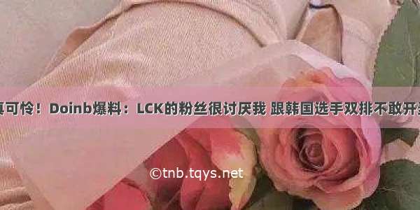 真可怜！Doinb爆料：LCK的粉丝很讨厌我 跟韩国选手双排不敢开麦