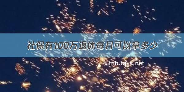 社保有100万退休每月可以拿多少