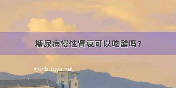 糖尿病慢性肾衰可以吃醋吗？