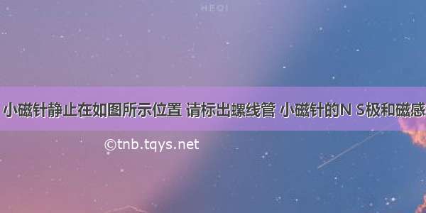 闭合开关 小磁针静止在如图所示位置 请标出螺线管 小磁针的N S极和磁感线的方向．