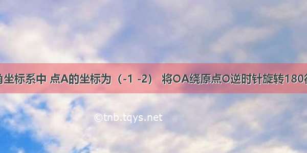 在平面直角坐标系中 点A的坐标为（-1 -2） 将OA绕原点O逆时针旋转180得到OA′ 则