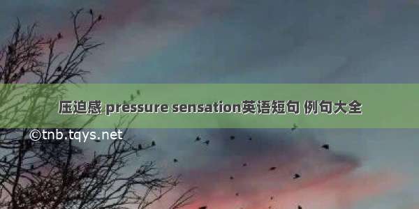 压迫感 pressure sensation英语短句 例句大全