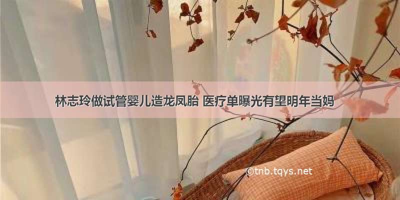 林志玲做试管婴儿造龙凤胎 医疗单曝光有望明年当妈