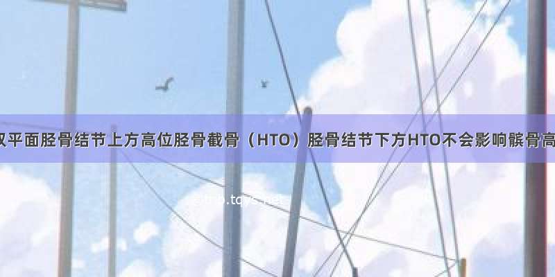 对比双平面胫骨结节上方高位胫骨截骨（HTO）胫骨结节下方HTO不会影响髌骨高度