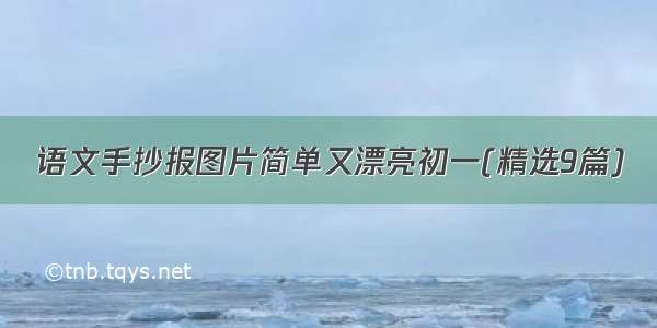 语文手抄报图片简单又漂亮初一(精选9篇)