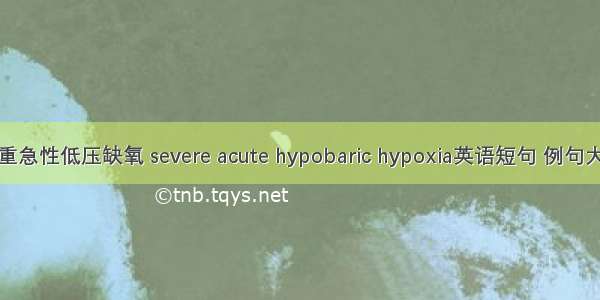 严重急性低压缺氧 severe acute hypobaric hypoxia英语短句 例句大全