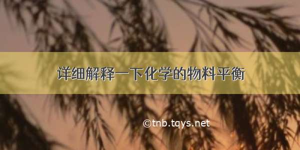 详细解释一下化学的物料平衡