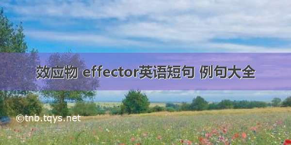 效应物 effector英语短句 例句大全