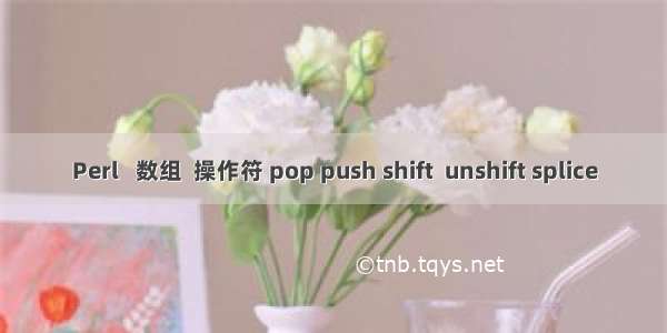 Perl   数组  操作符 pop push shift  unshift splice