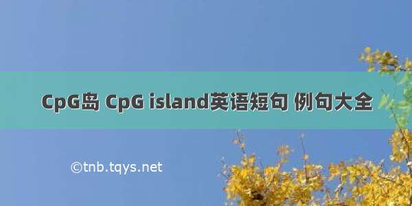 CpG岛 CpG island英语短句 例句大全