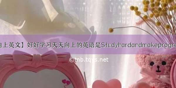 【好好学习天天向上英文】好好学习天天向上的英语是Studyhardandmakeprogressevery不是开...