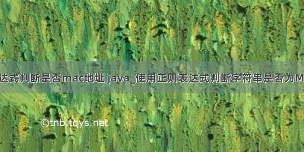 正则表达式判断是否mac地址 java_使用正则表达式判断字符串是否为MAC地址