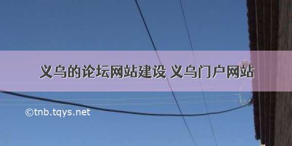 义乌的论坛网站建设 义乌门户网站