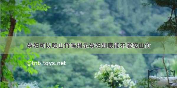 孕妇可以吃山竹吗揭示孕妇到底能不能吃山竹