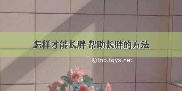 怎样才能长胖 帮助长胖的方法