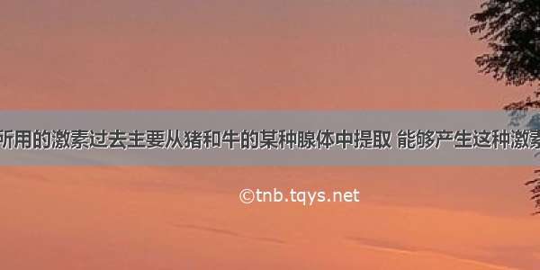 治疗糖尿病所用的激素过去主要从猪和牛的某种腺体中提取 能够产生这种激素的结构是A.