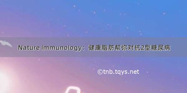 Nature Immunology：健康脂肪帮你对抗2型糖尿病