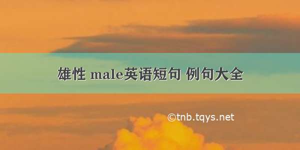 雄性 male英语短句 例句大全