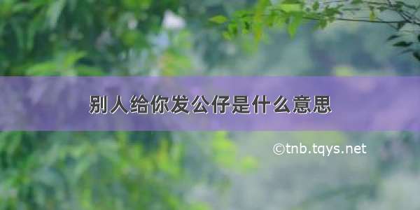 别人给你发公仔是什么意思