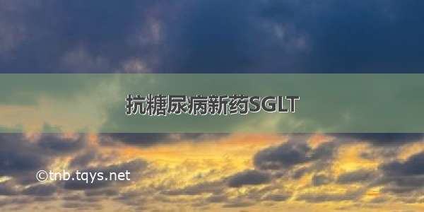 抗糖尿病新药SGLT